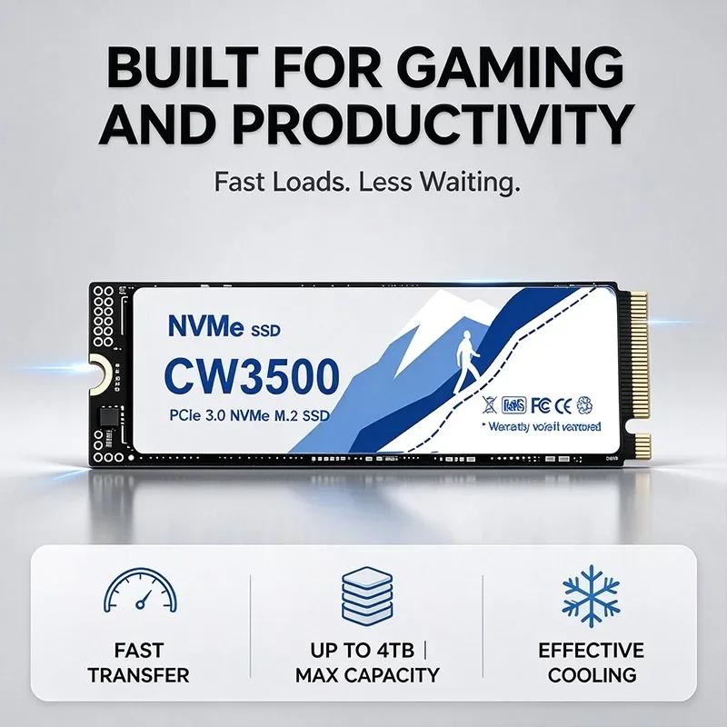 CW3500 M2 SSD 500GB 1TB 2TB 4TB SSD NVMe M.2 2280 PCIe 3.0 Hard Disk Internal Solid State Drive for Computer Laptop