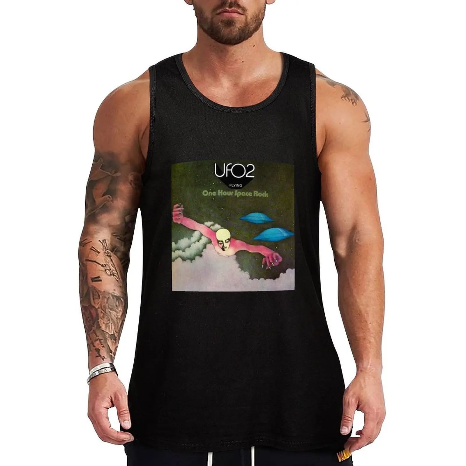 

2 flying one hour space rock Tank Top Outdoor Casual Tank Top Loose Sleeveless Summer Tee