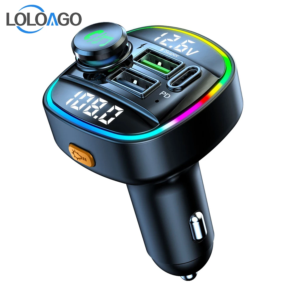 Bluetooth 5.0 FM Transmitter Handsfree Car Radio Modulator MP3 Player With PD 20W USB Super Quick Charge Adapter DC12V/24V