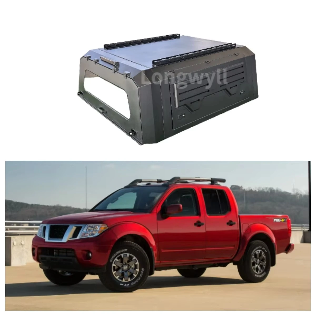 

Heavy-Duty Aluminum Alloy Tonneau Cover Waterproof Anti-Rust SmartCap Topper for Frontier Truck Bed Camper Tailbox Pickup