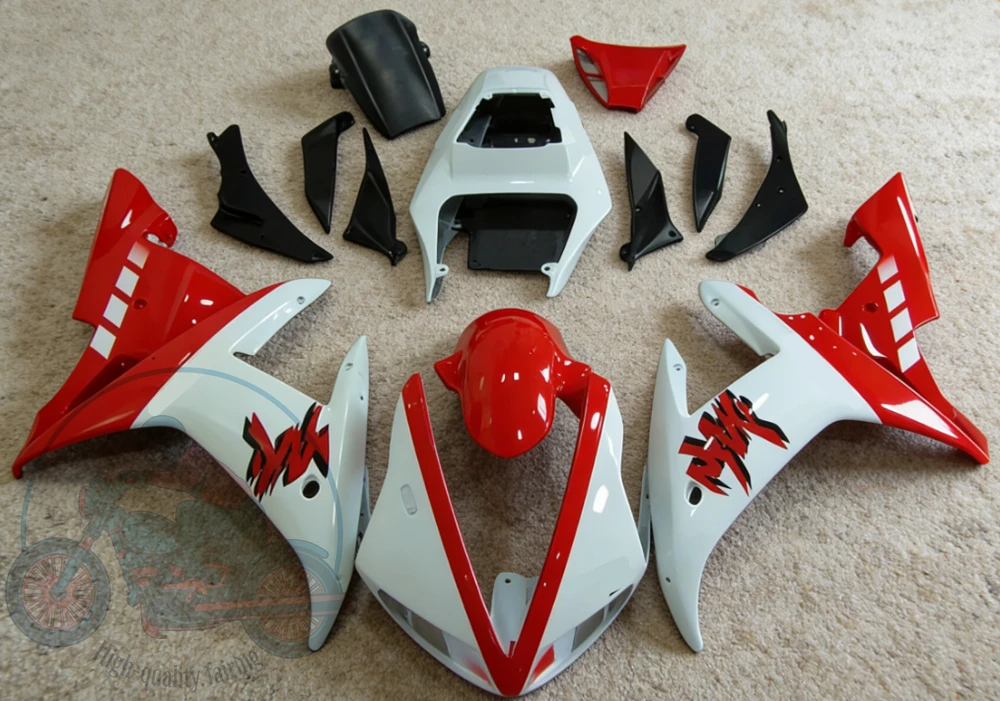 High quality New ABS Full Fairings Kit Fit for YAMAHA R1 2002 2003 02 03 Bodywork Set Custom Red White