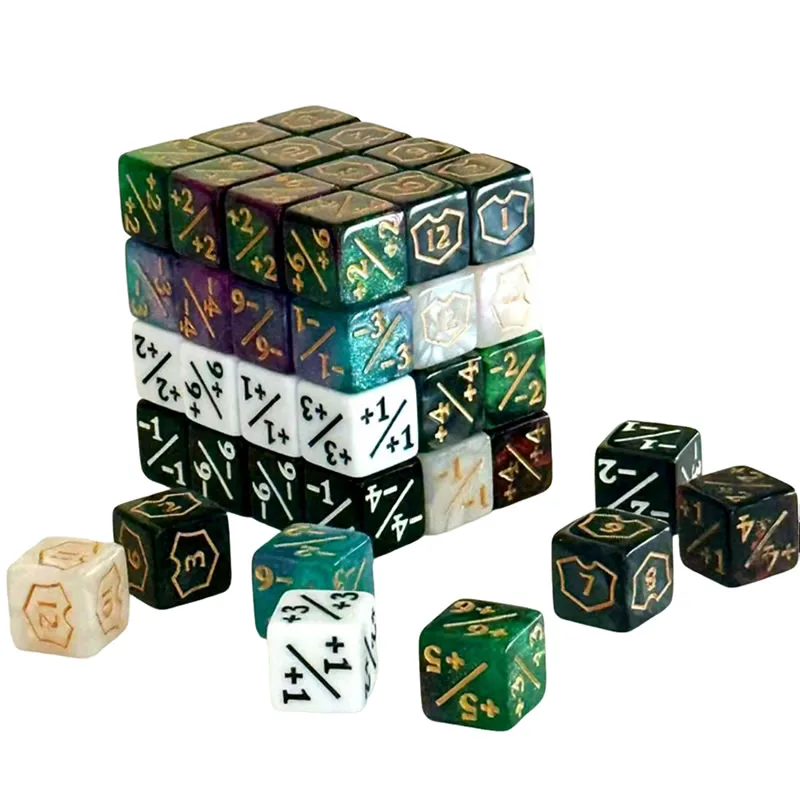 16mm 6 Side Dice Counters +1-1 Kids Toy Counting For MTG The Gathering Card Gaming Token Loyalty Gift 10PCS/Bag