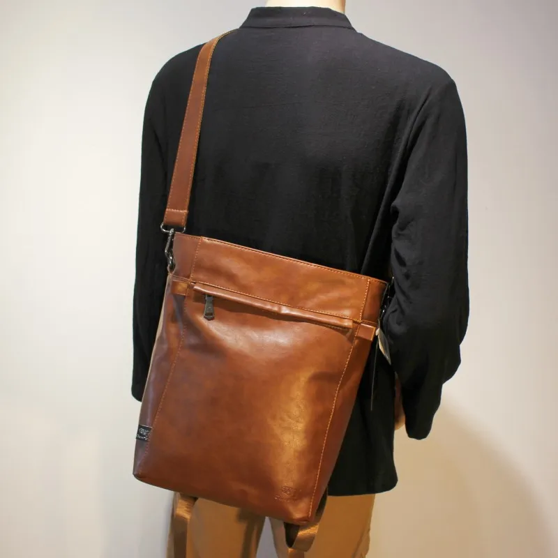 Retro Dual Shoulder Bag Crossbody Bag Trendy Korean Version Men's Bag Book Bag Computer Bag Single Shoulder Bag Dual Purpose Bag