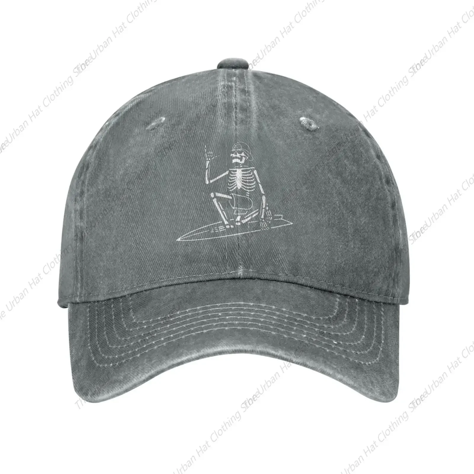 Cool Skeleton Skateboard Vintage Distressed Adjustable Washed Danln Low Profile Dad Trucker Hat Baseball Cap for Men Women