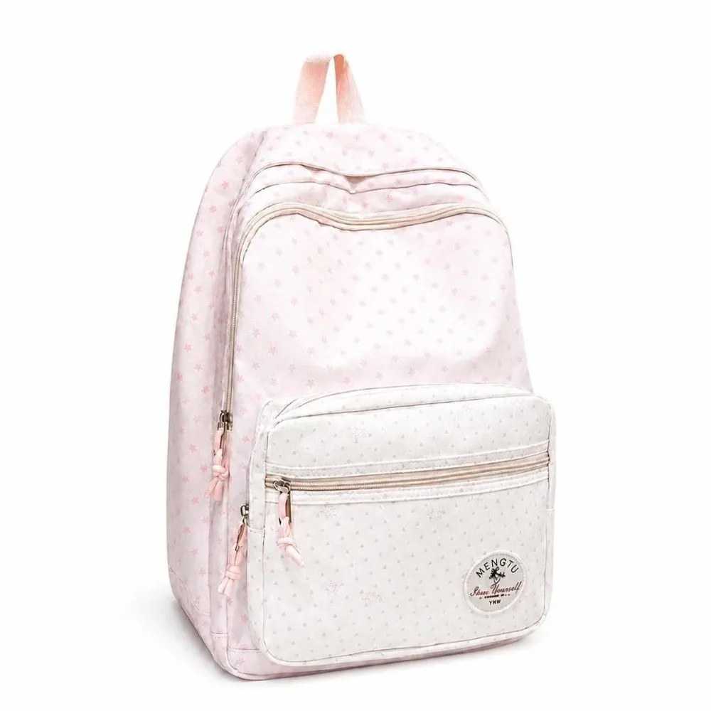 New Large Capacity Polka Dot Backpack Multifunctional Solid Color Students Schoolbags Lightweight Cartoon Mochilas Outdoor