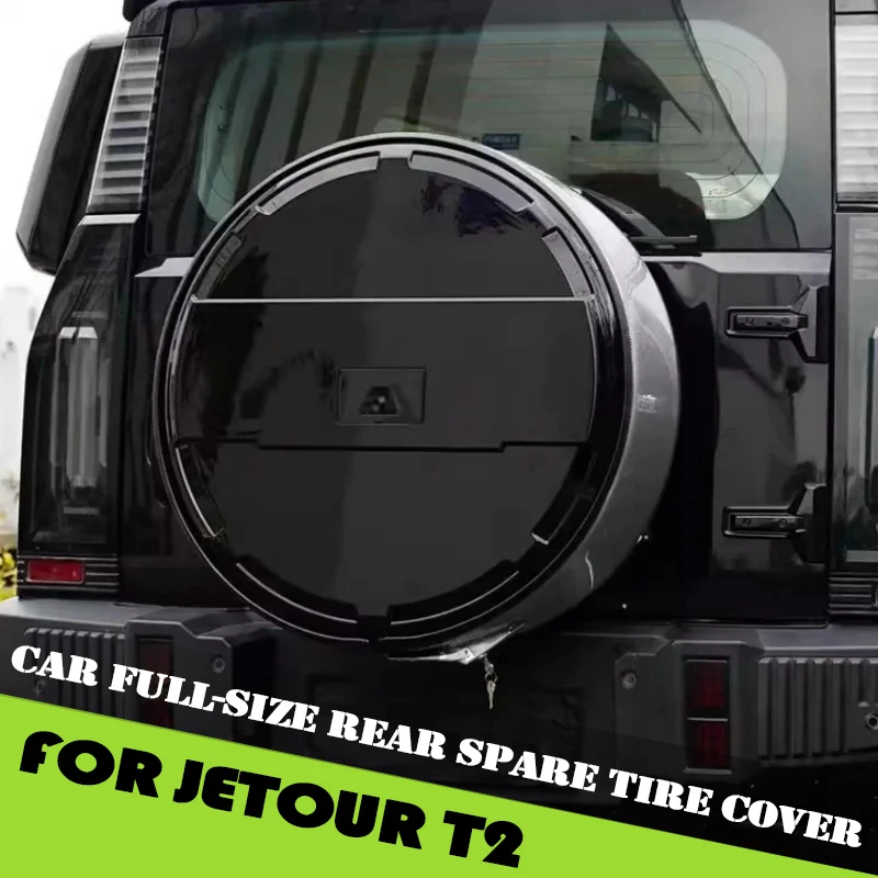 Car Full-size Rear Spare Tire Cover Fit for Jetour Traveller T2 2023 2024 2025 8AT Off-road Spare Tire Cover Car Accessories