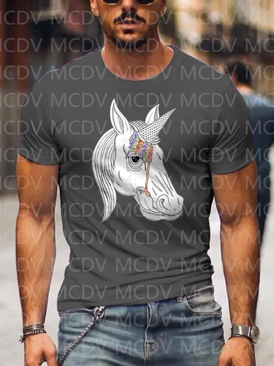 Regenbogen so melty Einhorn Eis schmelzen köstliche 3D-Druck T-Shirt Sommer T-Shirts