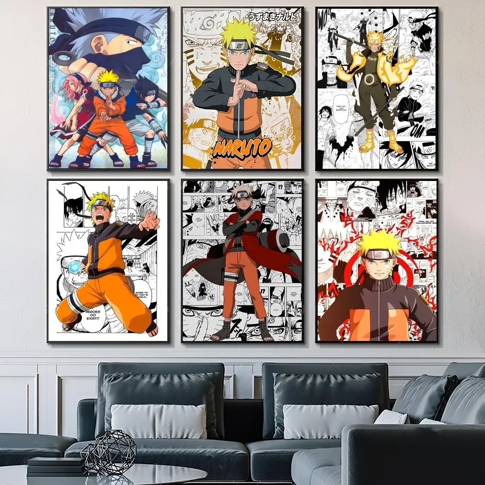 1pc Naruto Uzumaki Naruto  Poster Paper Print Home Bedroom Entrance Bar Cafe Art Painting Decoration