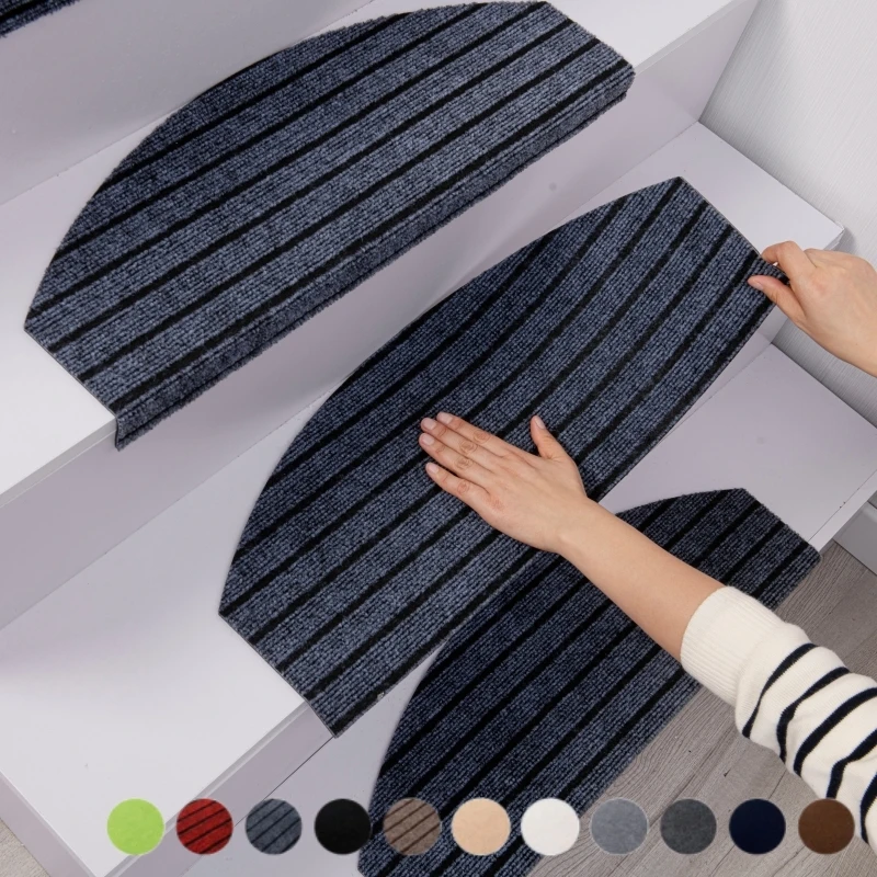 Peel and Stick Stair Carpet Non Slip Step Covers Self Adhesive Stair Mats Thicken Floor Protector Rugs for Indoor Home Stairs