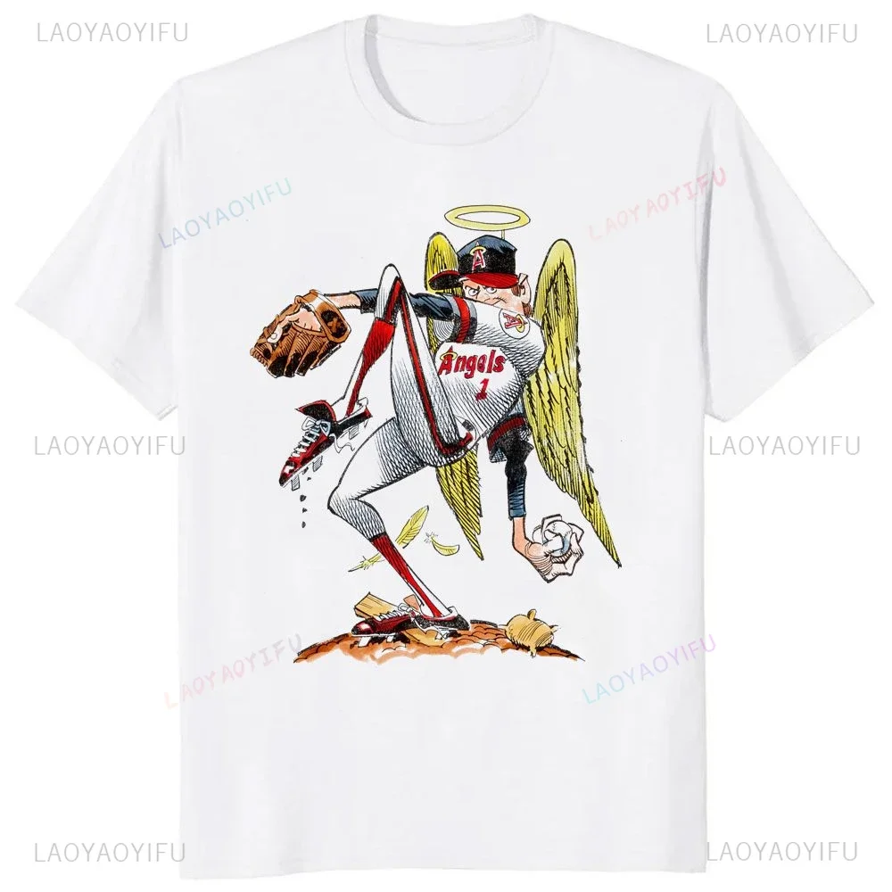 Vintage Baseball Print T-shirt Sweatshirt Summer Trend Harajuku Short Sleeve Unisex Graphic Oversized T-shirt