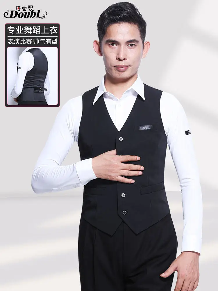

2026 Men's Modern Dance Vest National Standard Dance Ballroom Dance Men's Dance Latin Dance Top