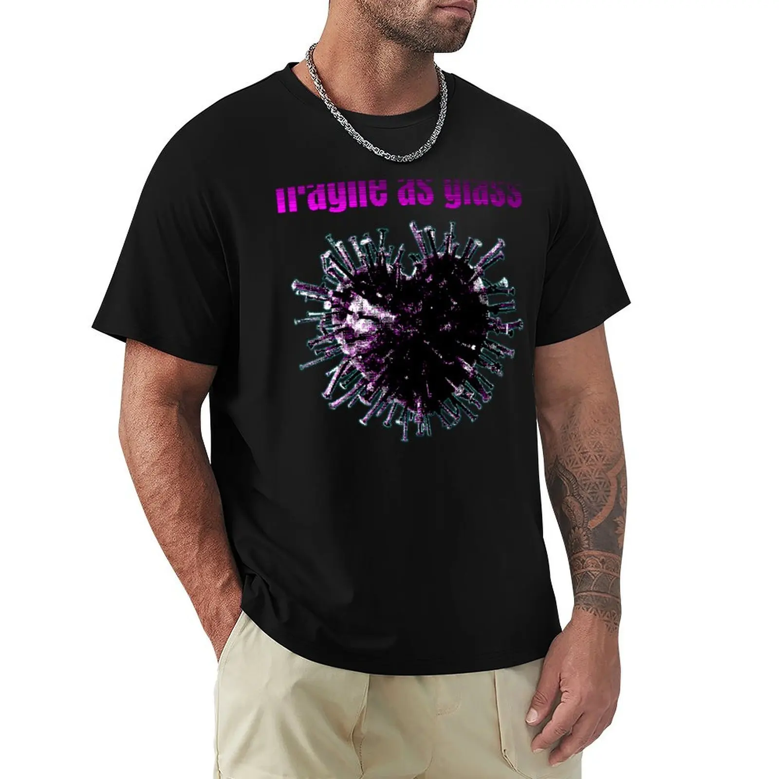 

fragile as glass - nailwork heart T-Shirt aesthetic clothes tops luxury clothing labubu sweat mens graphic t-shirts anime