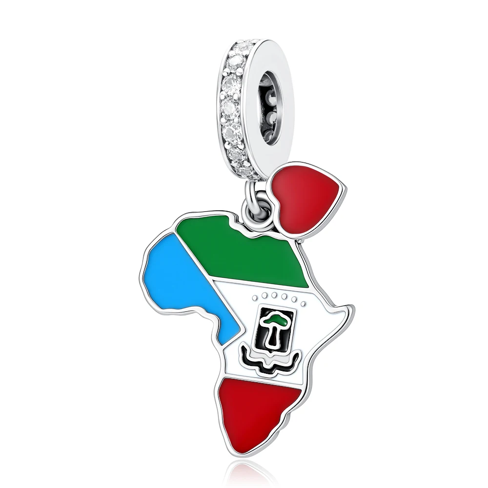 2026 New European Flag 925 Silver Pendant Mexico Poland Spain Portugal Pearl Jewelry Original Bracelet Exquisite DIY Jewelry view 5