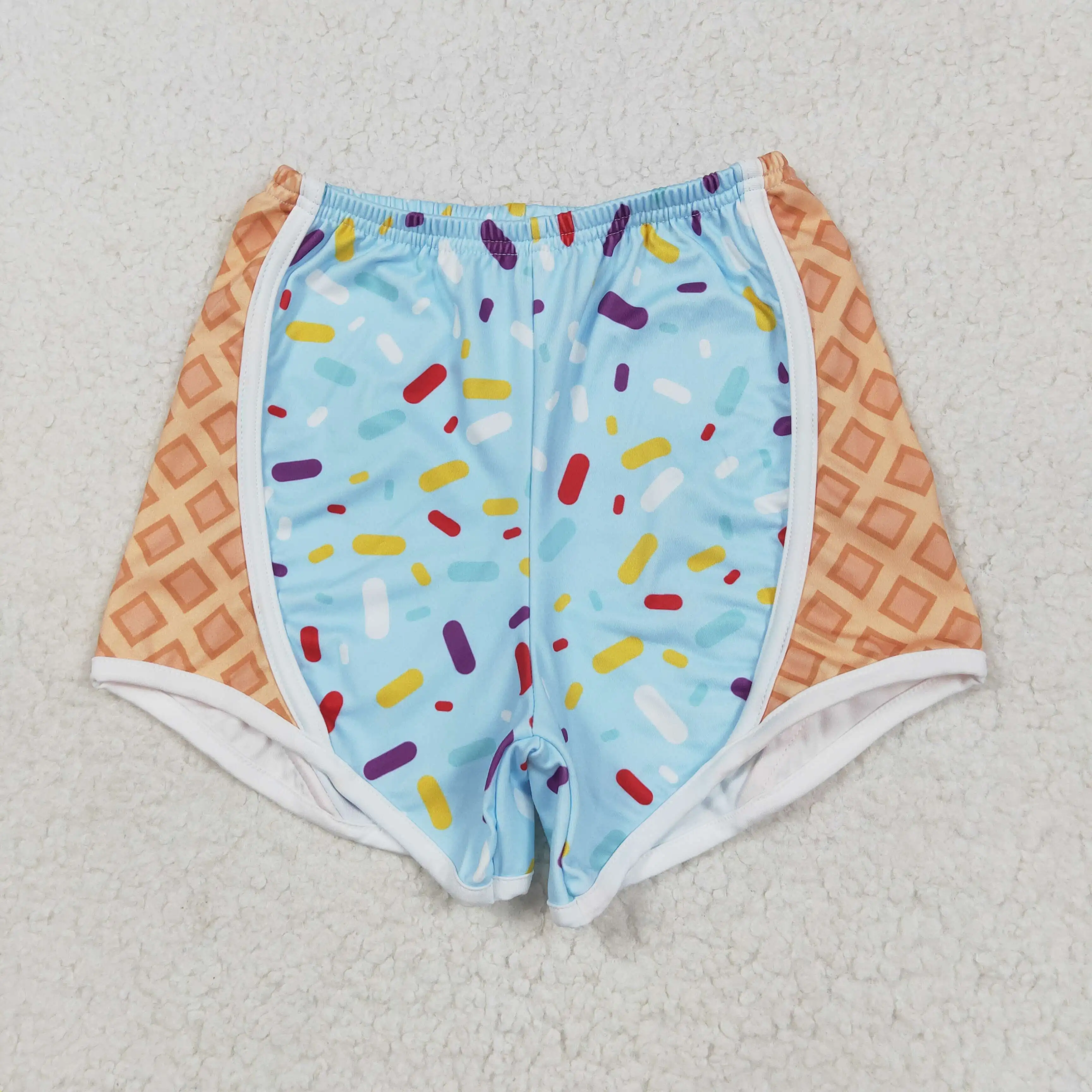 Wholesale Baby Girls Pink Drip Sprinkles Yoga Sports Shorts Athletic Clothing Infant Kids Children Active Wear Elastic Bottoms