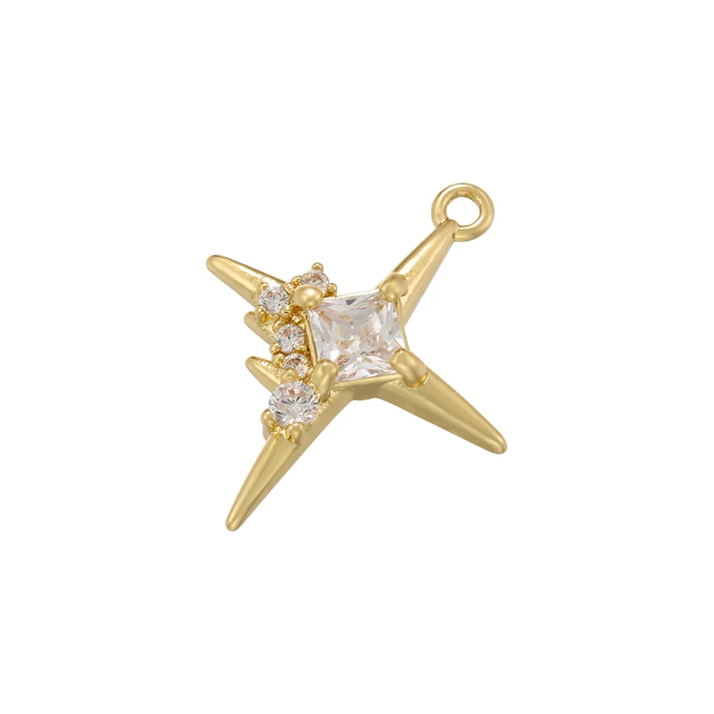ZHUKOU star charms for jewelry making shiny Cubic zirconia jewelry pendant for DIY handmade Jewelry accessories wholesale VD1423