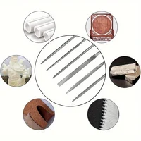Premium Needle File Set - High-Carbon Steel Files with Non-Slip Ergonomic Handles for Precise Filing on Wood, Plastic, Model 4