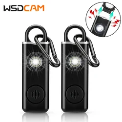 Wsdcam 130dB Self Defense Siren Safety Alarm with LED Light Rechargeable Women Security Protect Attack Self-defense Alarm