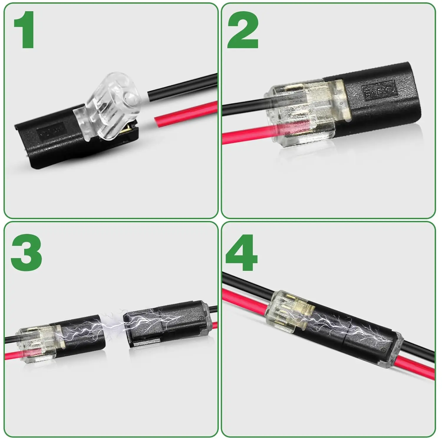 D2 Quick Connect Wire Connectors Optional Stripping Double Wire Plug in Connector with Locking Buckle Cable Interconnection Tool