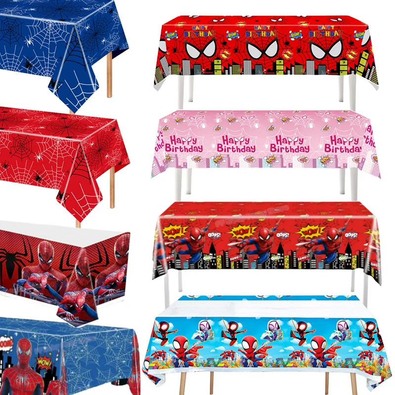 Cartoon Spider Theme Party Decor Tablecloth Party Supplies Table Cover Supers Heros Boys Favor Baby Shower Birthday Party Gifts