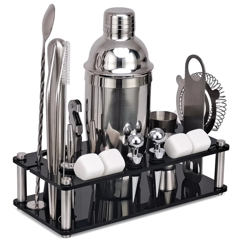 

Bartender Kit 21-Pieces Stainless Steel Cocktail Shaker Mixer Drink Bartender Browser Kit Bars Set Tools Bar Accessories