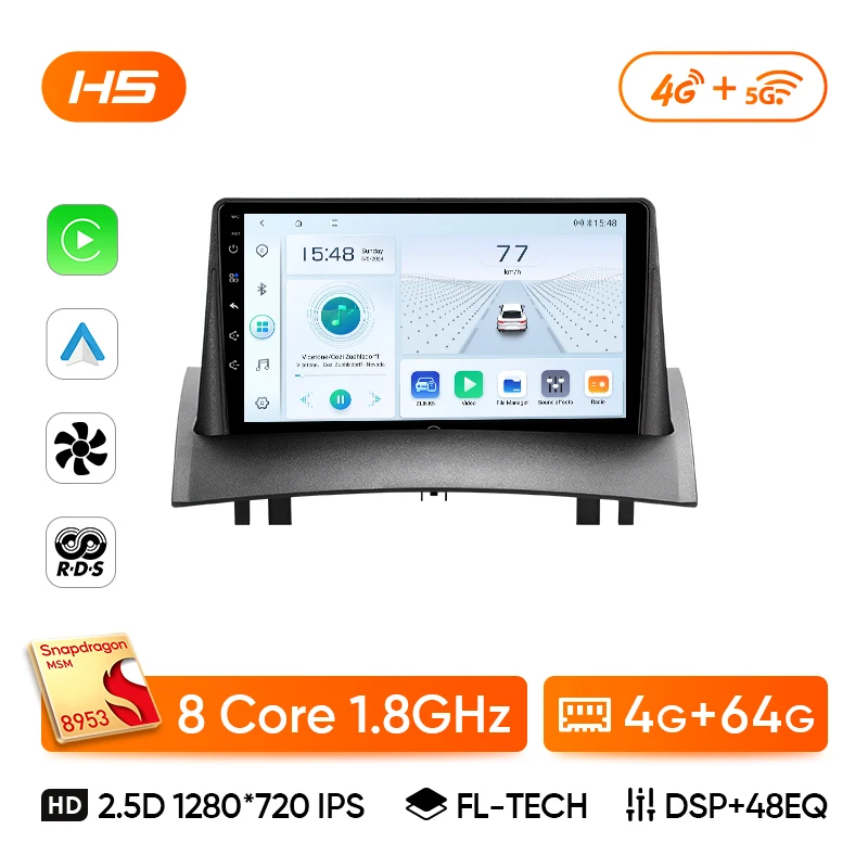 Ainavi Autoradio Voor Renault Megane 2 2002-2009 Draadloze Carplay Android Auto Audio 4G Auto Multimedia speler HDMI GPS BT 2 Din