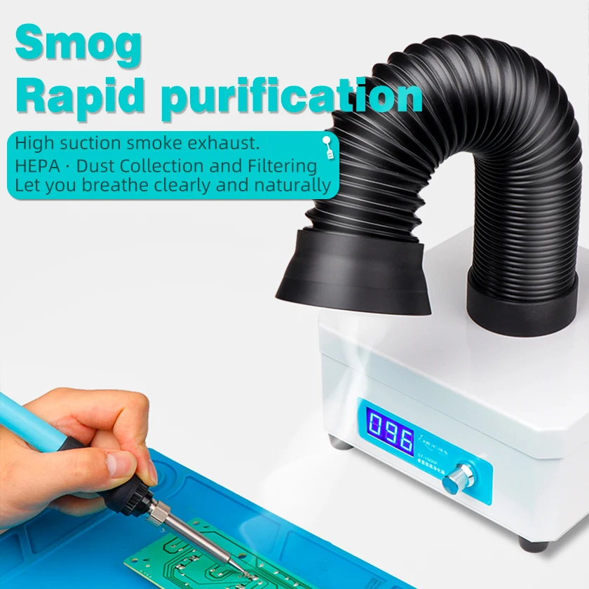 130XP 30W Fume Extractor Soldering Smoke Purifier Deodorizing Fog Filter Suction Smoke Discharge Small Desktop Instrument
