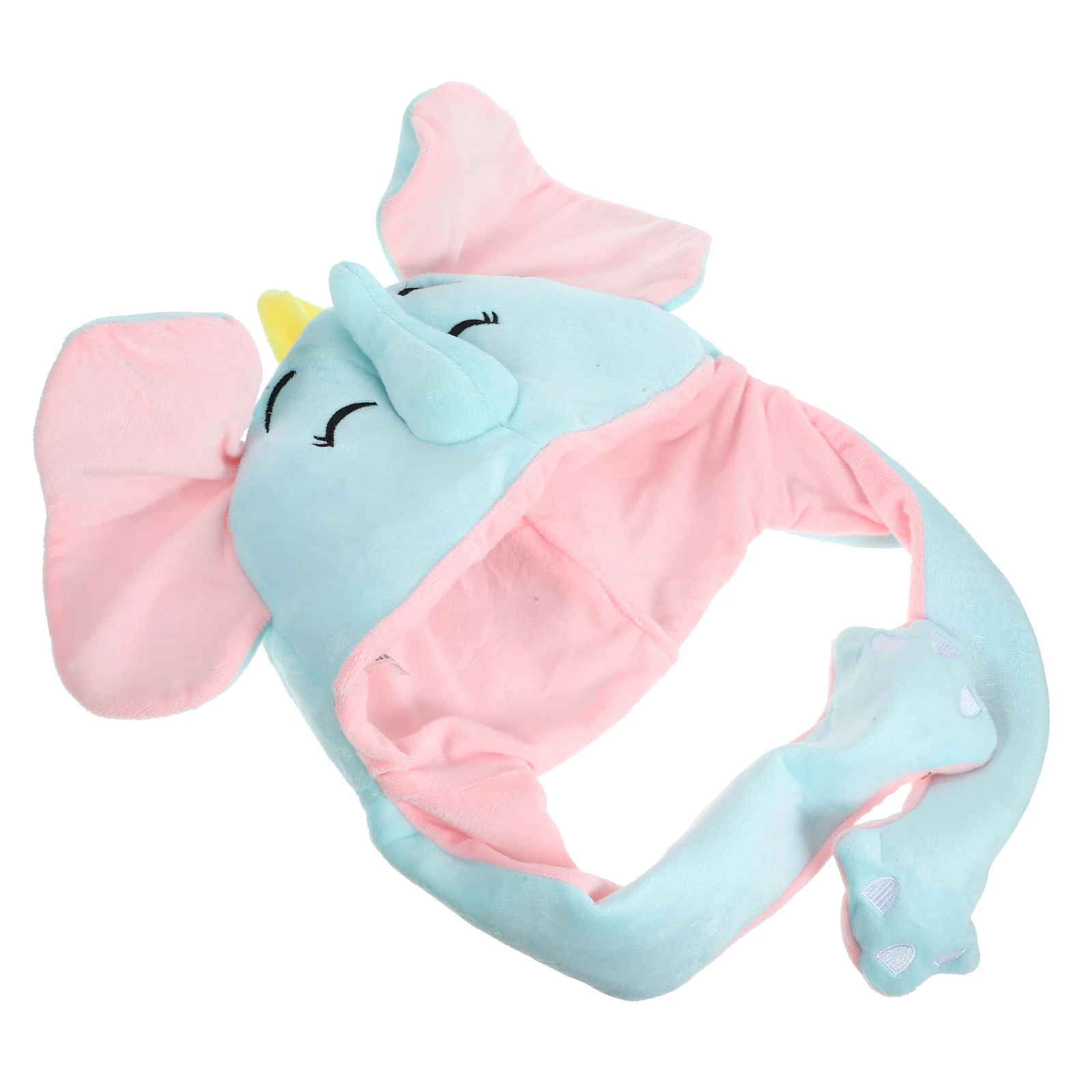 

Elephant Headgear Hat with Moving Ears Blue Cartoon Animal Prop for Photo Shoots Costume Parties Accessories