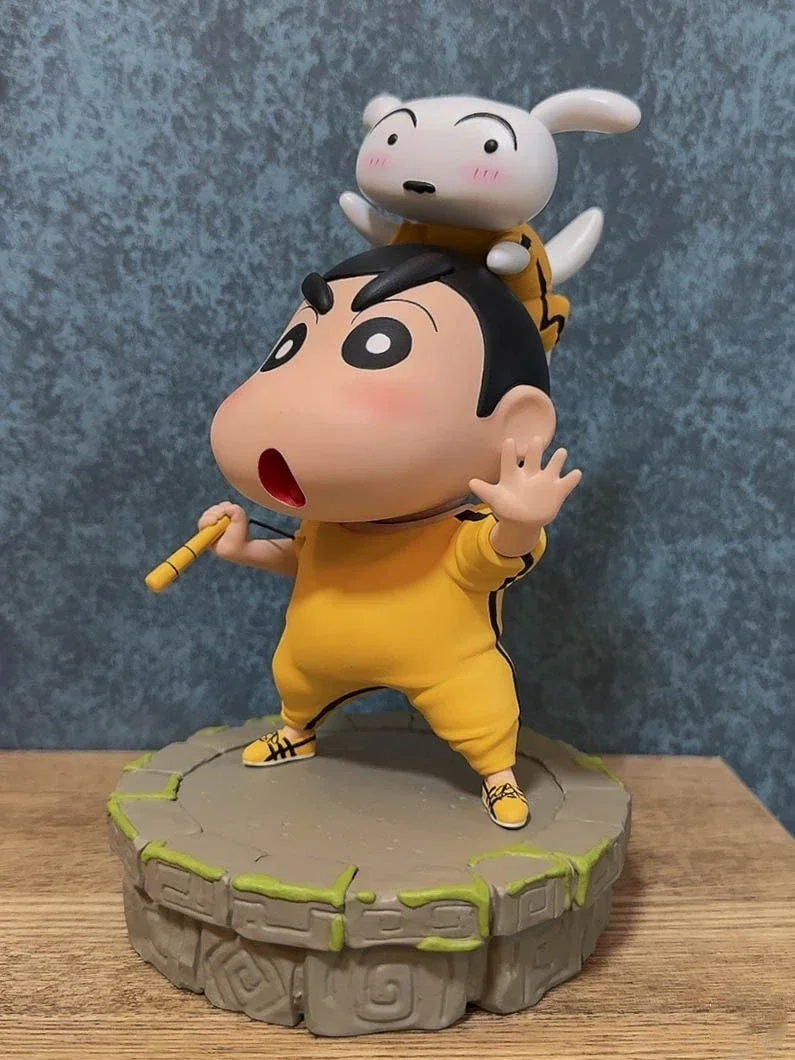 Genuine Crayon Shin-chan  Anime Figure 15cm Kung Fu Shin-nohara Shin-nosuke Cos  Tide Play Doll Desktop Collection Gift