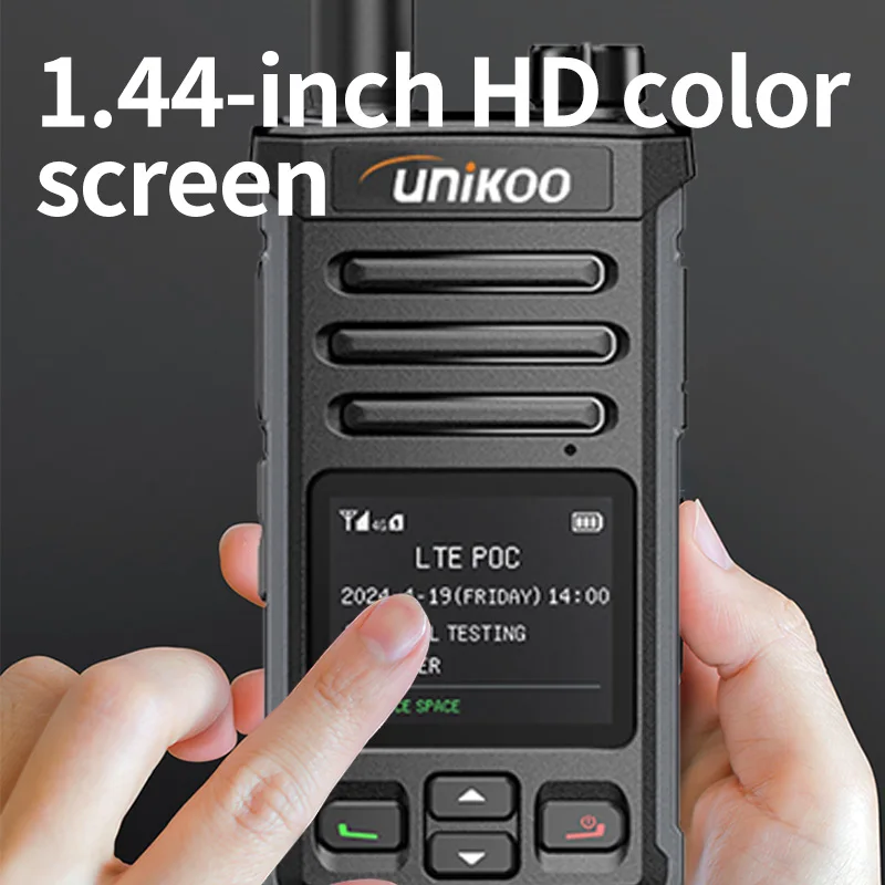UNIKOO PN406 POC جهاز اتصال لاسلكي بشاشة 1.44 بوصة راديو شبكة 4G 2 قطعة أجهزة راديو طويلة المدى بطاقة SIM العالمية PTT 4G