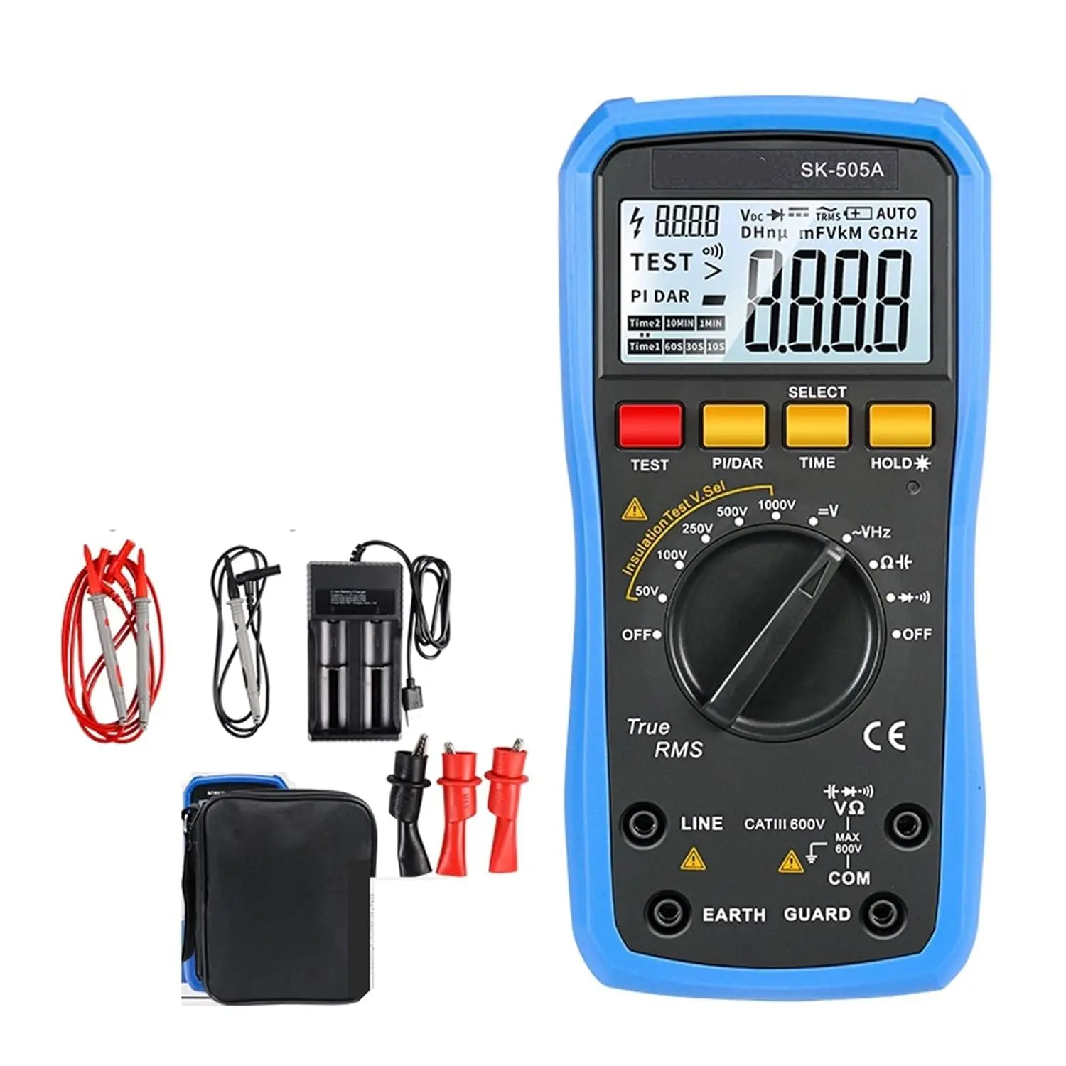 

SK-505A 2-in-1 Digital Multimeter Insulation Resistance Tester 1000V Megohmmeter Voltmeter AC/DC Voltage Resistor Meter