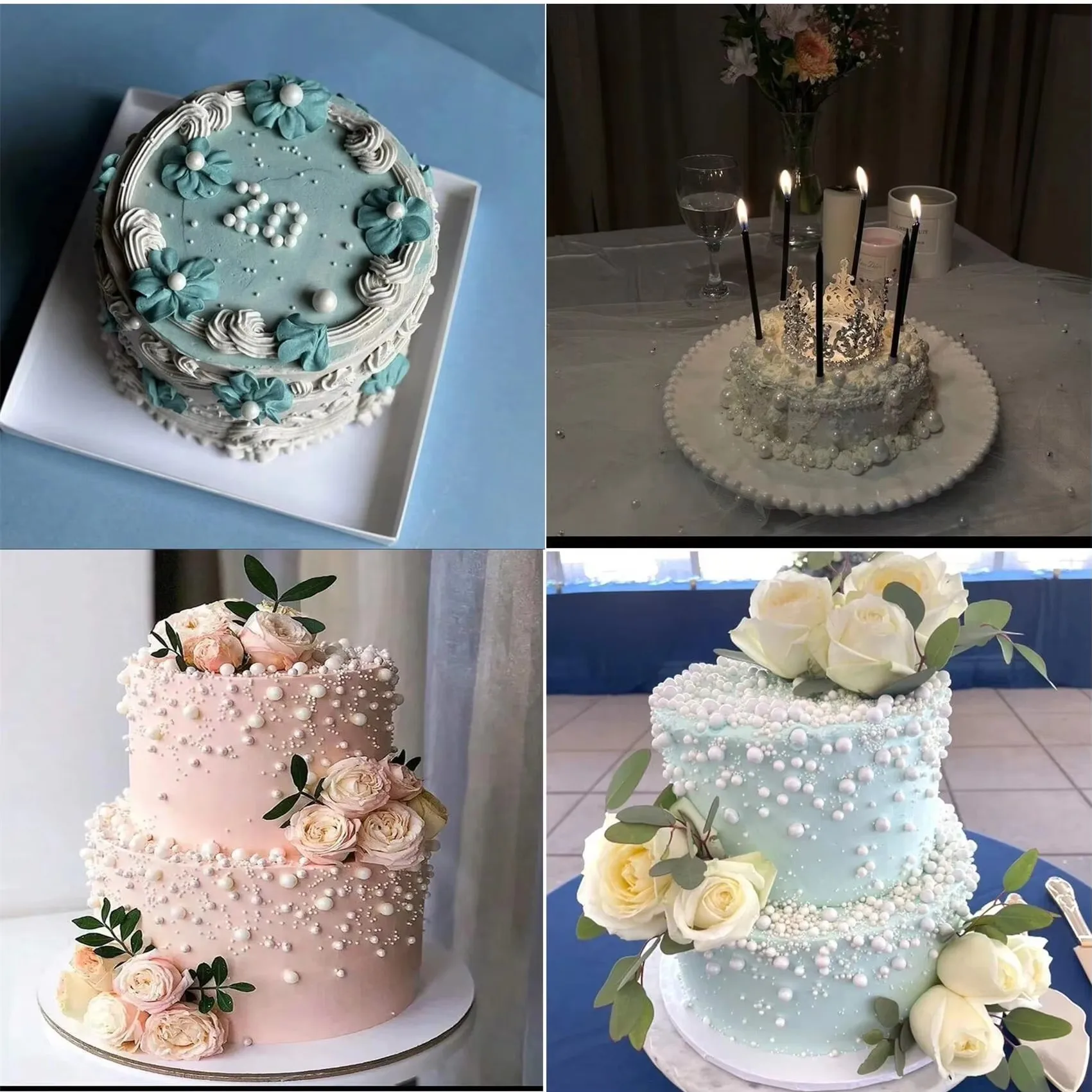 150 g/85 g mehrfarbige Perlen-Kugel-Kuchenaufsatz, Dekor, Geburtstag, Hochzeit, Party, Kuchenaufsatz, Zubehör, nur zur Dekoration, nicht essbar – Detail 4