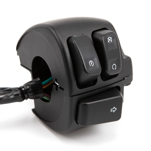 Imagen 2 del producto Interruptores de Control de manillar de motocicleta de aluminio de 1 ""y 25mm, botón de interruptor de señal de giro de arranque con arnés de cableado para Harley 883