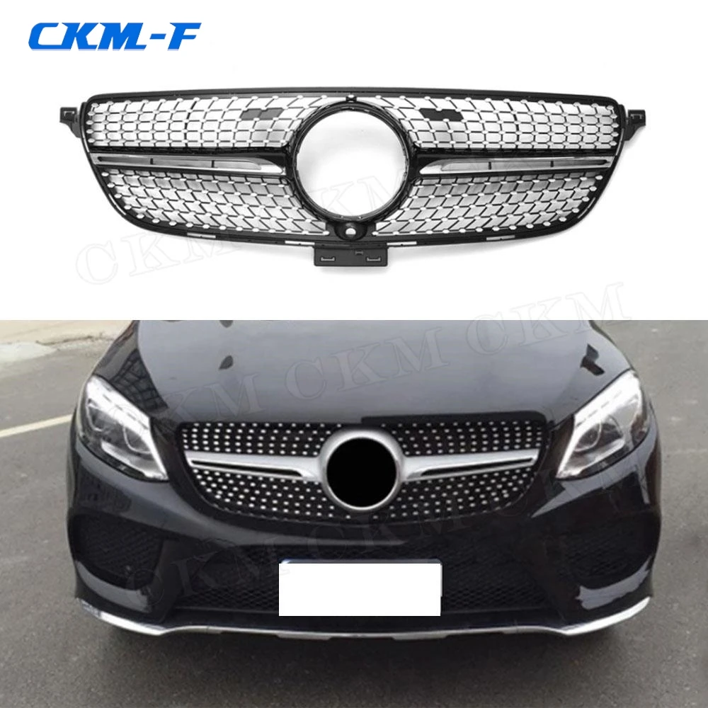 

ABS Black/Silver Car Accessories Front Bumper Racing Grills Body Kits For Benz GLE Class W166 SUV 2015 2016 2017 2018 2019