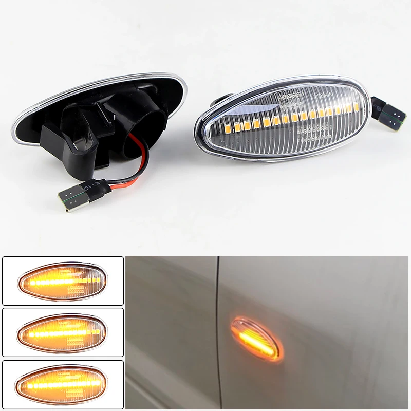 

2x LED Sequential Blinkers Side Marker Signal Lamp For Mitsubishi Outlander Lancer EVO I-Miev For Peugeot iOn For Citroen C-Zero