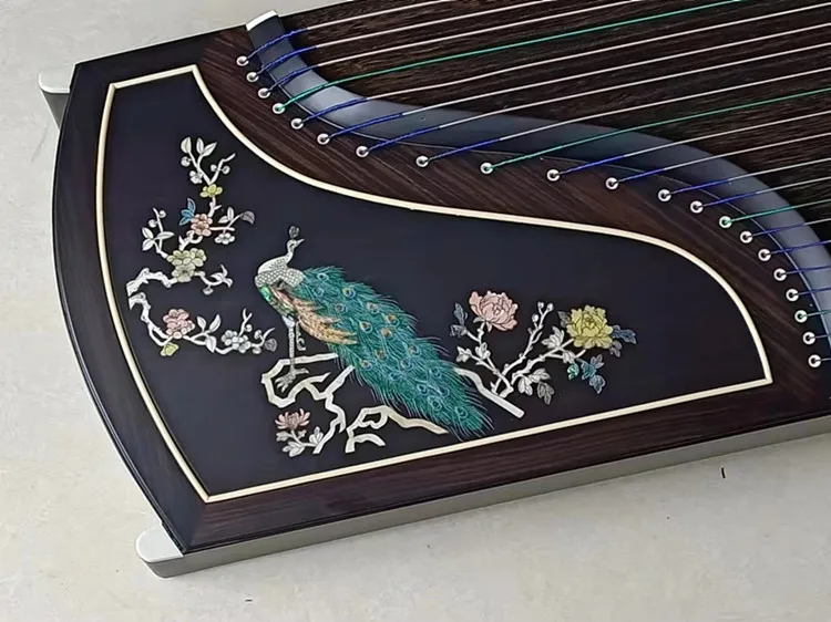 Guzheng 163cm ebony peacock figure Chinese string instruments