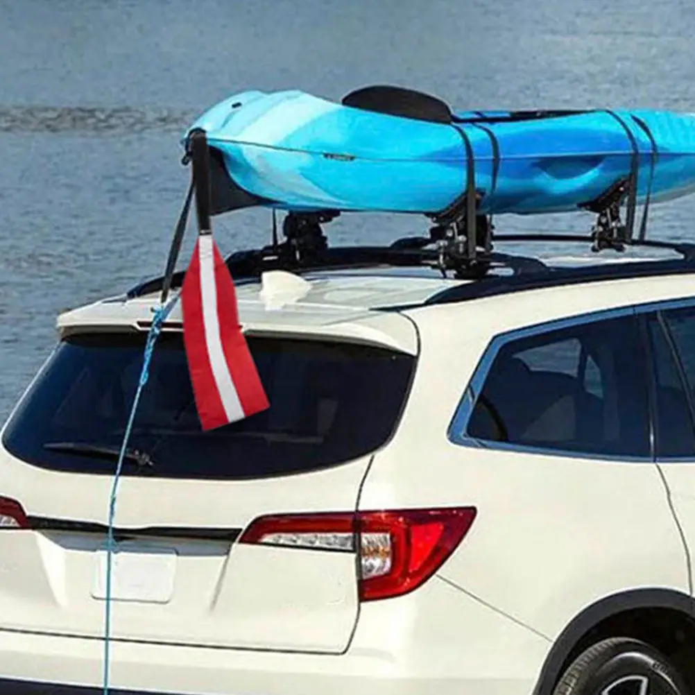 2Pcs Travel Towing Flag High Visibility Red Kayak Towing Flag for Canoe Yacht Dinghy Safety Accessory Kayak Outdoor Accessory