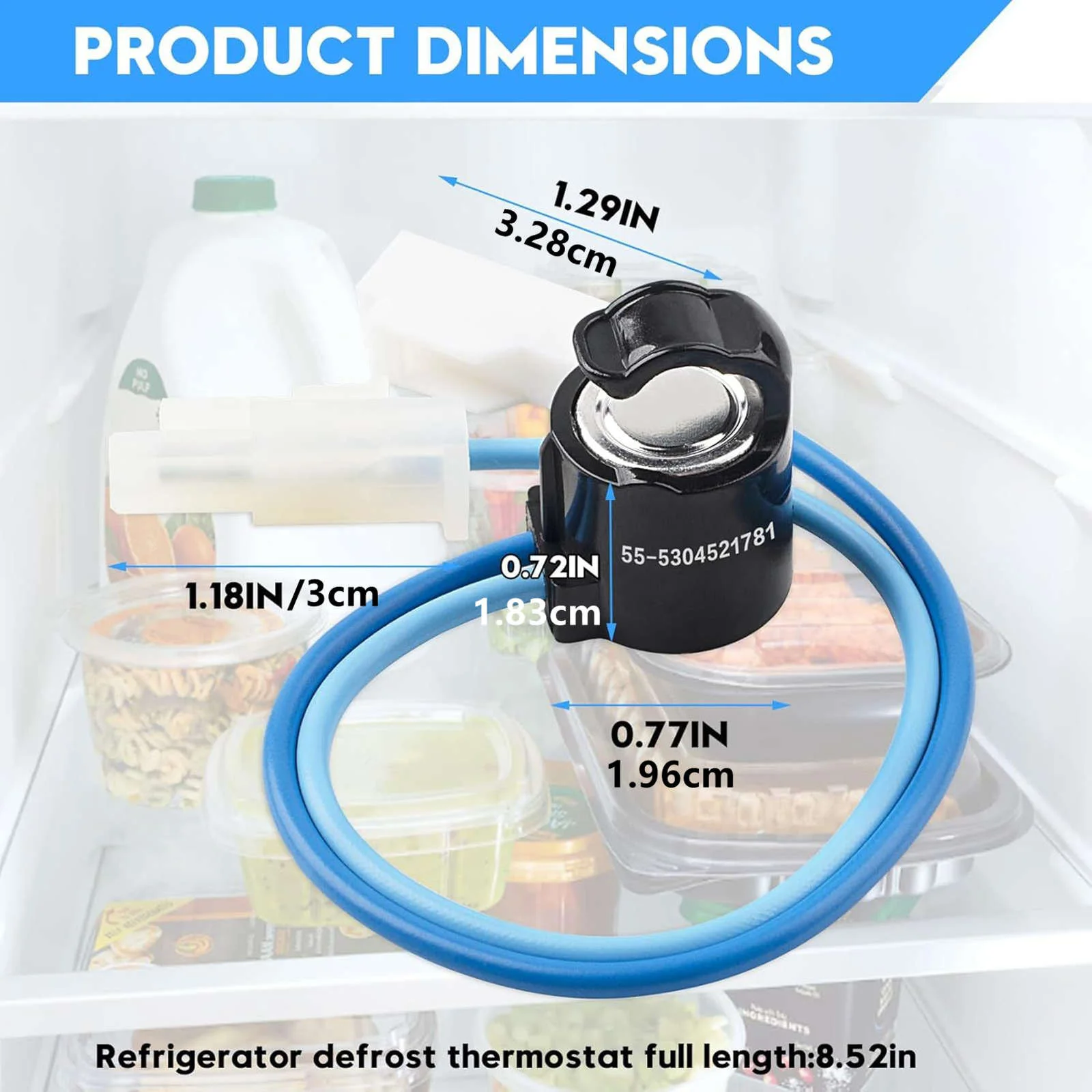 OEM Refrigerator Defrost Thermostat 5304521781 for Frigidaire Kenmore Electrolux Precise Temperature Control & Efficient Defrost