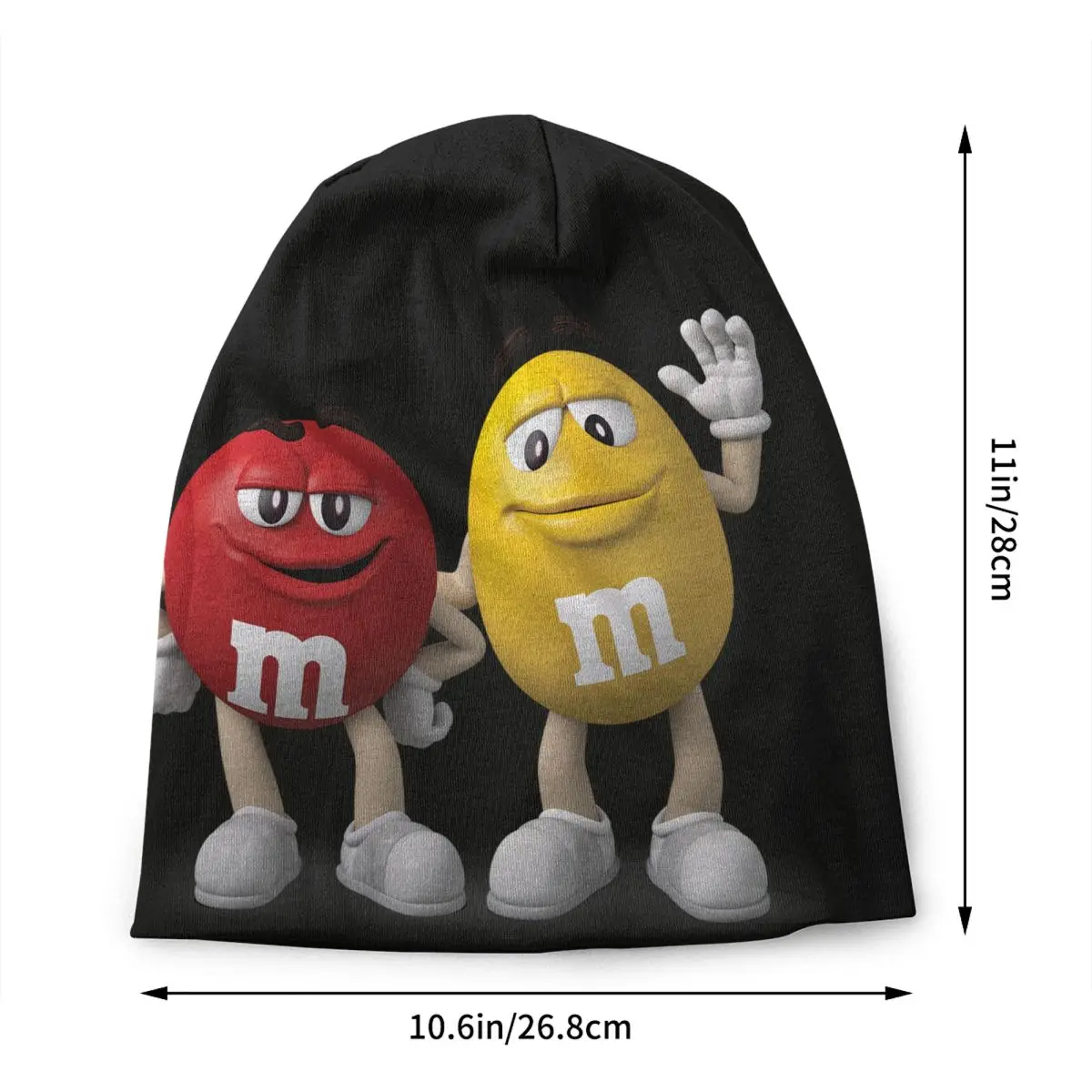 M&M's Chocolate Bonnet Hat Knitted Hat Men Women Hip Hop Unisex Funny Candy Meme Warm Winter Beanies Cap