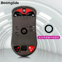 BOOMGLIDE Glass Mouse foot Compatible with ROG Harpe Ace X AimLab Mouse customized round curved edge mouse glass skateboard