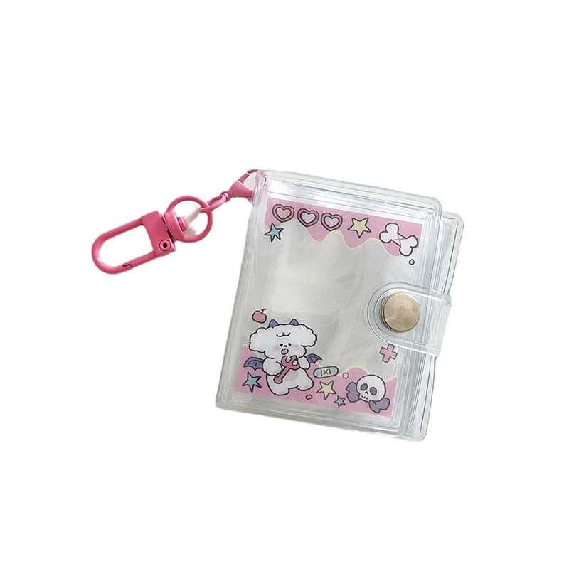 1PC Jewelry Photos Holder Pockets Portable Key Chain 2 Inch Mini Photo Albums For Photos Cards Small Album Book Card Holder