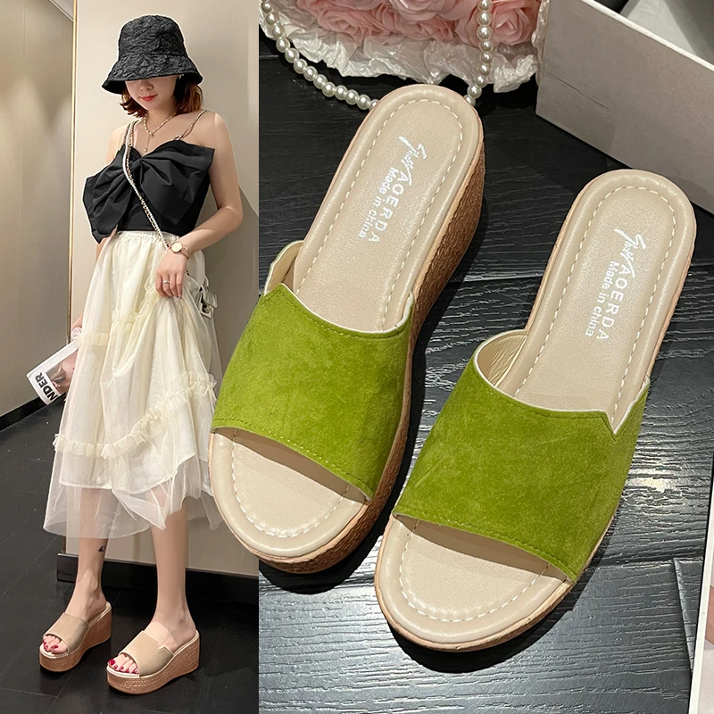 

Women Wedges Sandals 2026 New Summer Women Slip on High-heeled Fashion Woman Shoes Comfortable Flower Outdoor Platform Sandals