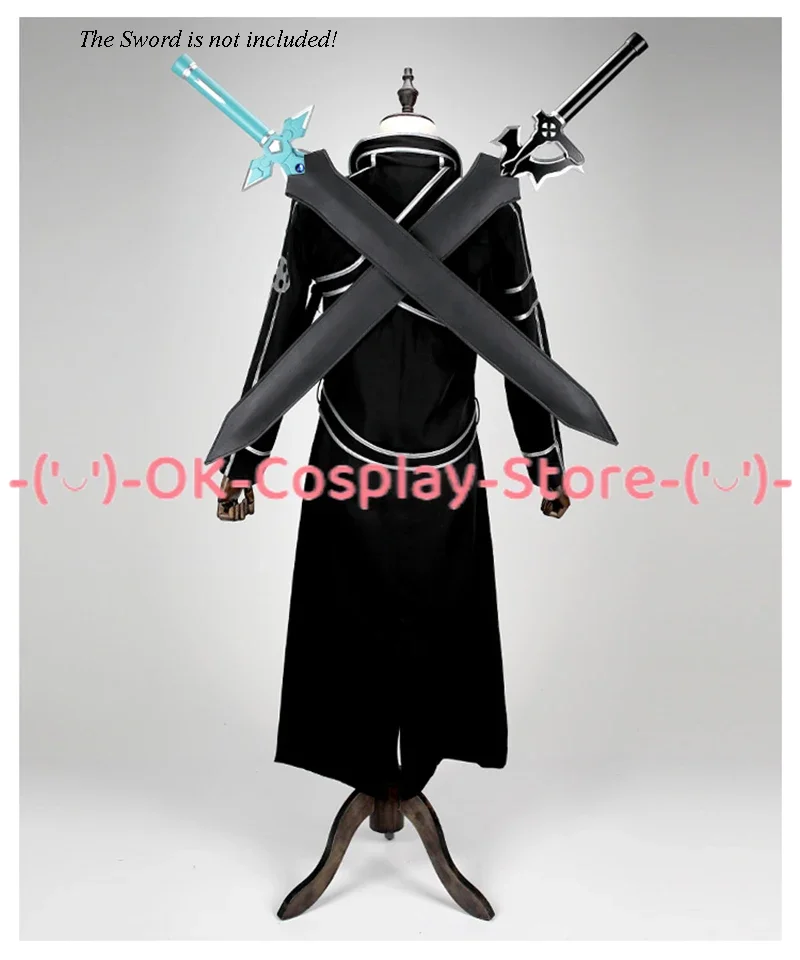 Anime Sword Art Online SAO Kirito Kirigayae disfraces Cosplay abrigo largo conjunto completo gabardina capa Top pantalones traje de Halloween