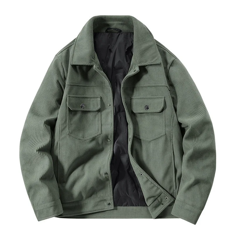 

Men amekaji Jacket New simple and versatile corduroy spring long-sleeved jacket stand-up collar casual jacket