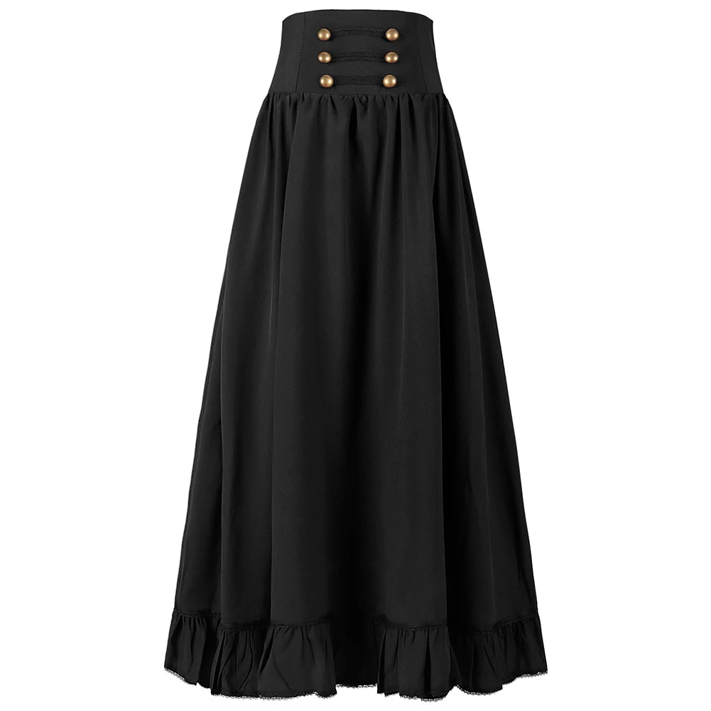 

For Costumes Gothic Maxi Skirt Victorian Long Skirt Themed Events Black Casual Women Clothing Skirt Casual Clothing