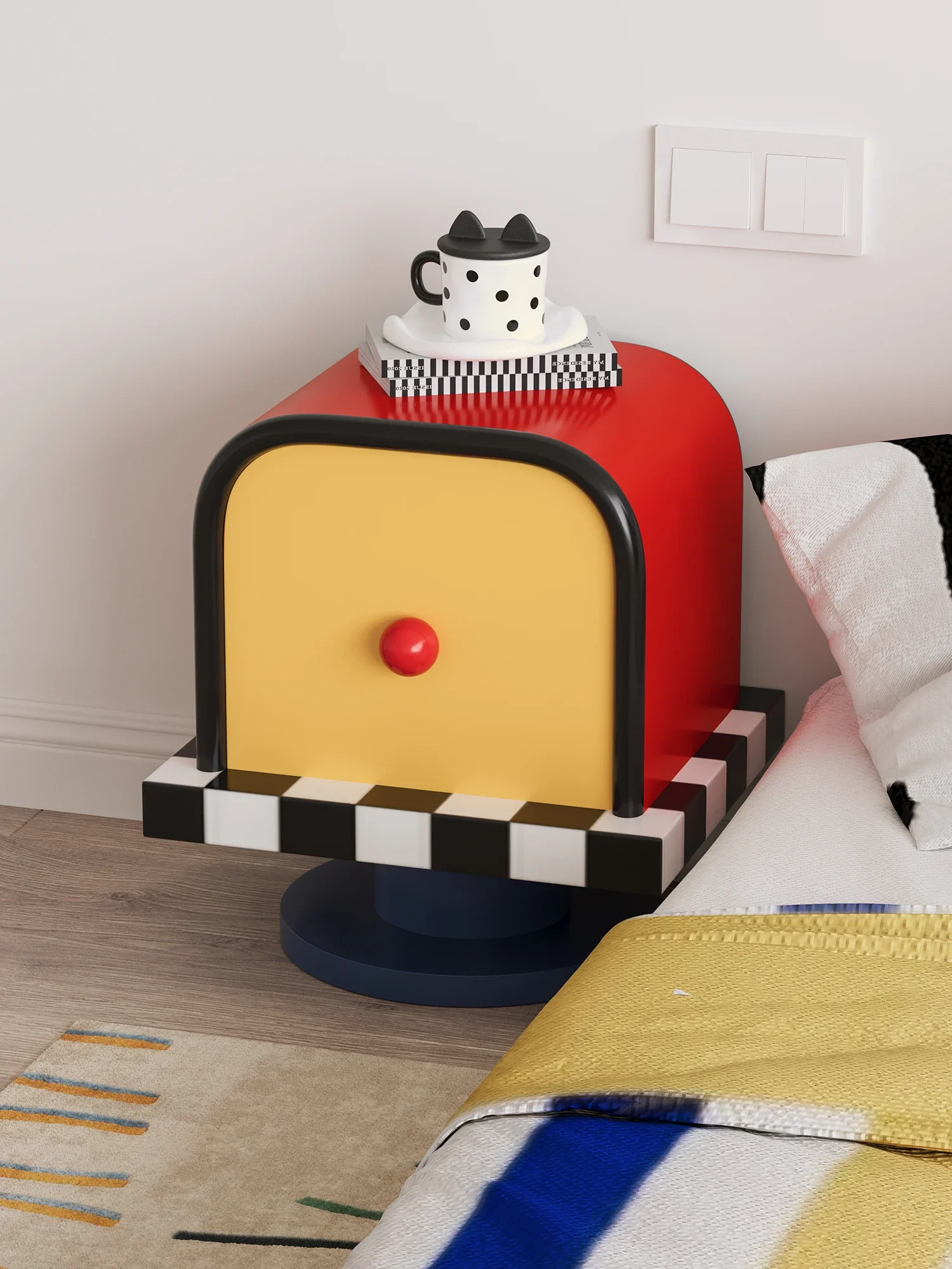 صندوق بريد بلون الدوبامين الكريمي بجانب السرير وغرفة المعيشة وغرفة النوم وطاولة بجانب السرير وخزانة صغيرة إبداعية للرياح #4