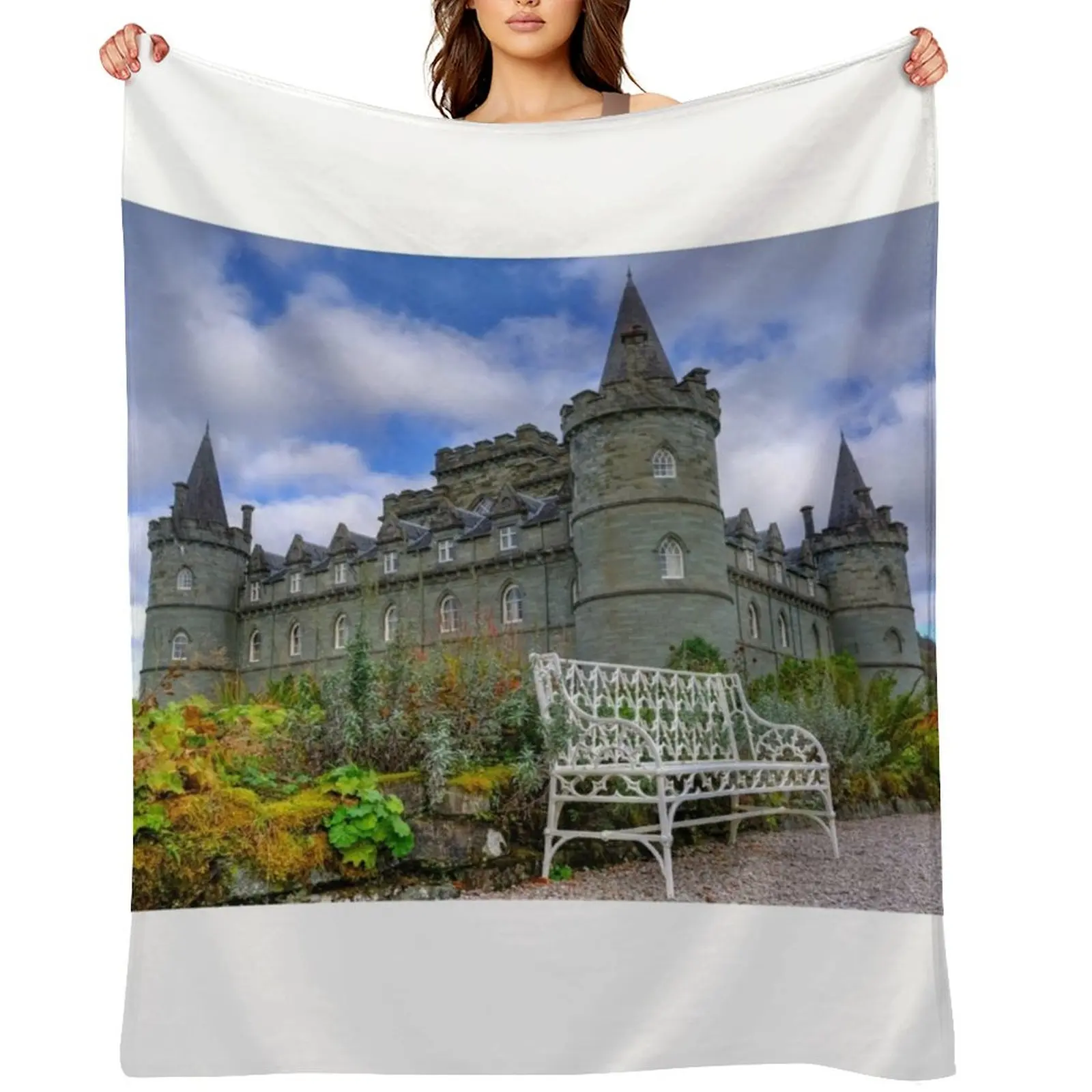 

Inveraray Castle, Argyll, Scotland Throw Blanket Sofa Hair valentine gift ideas Luxury St Blankets