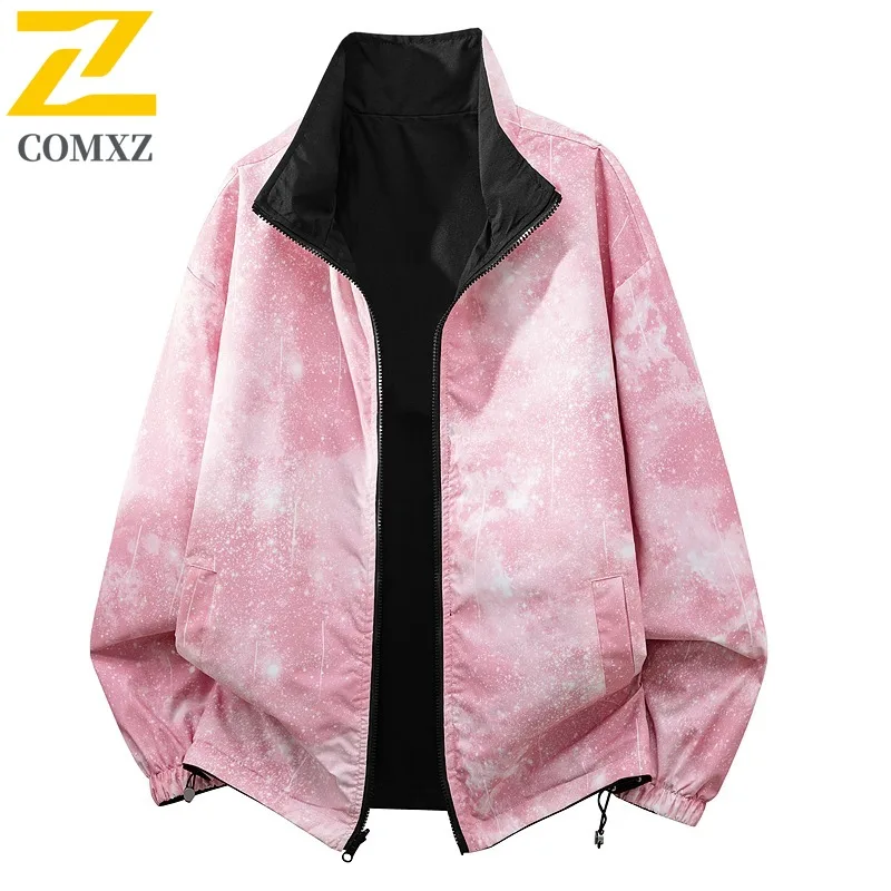 

COMXZ 2025: модная мужская куртка с воротником-стойкой, универсальное весенне-осеннее пальто, модный свободный топ, модный кардиган, пальто для мужчин