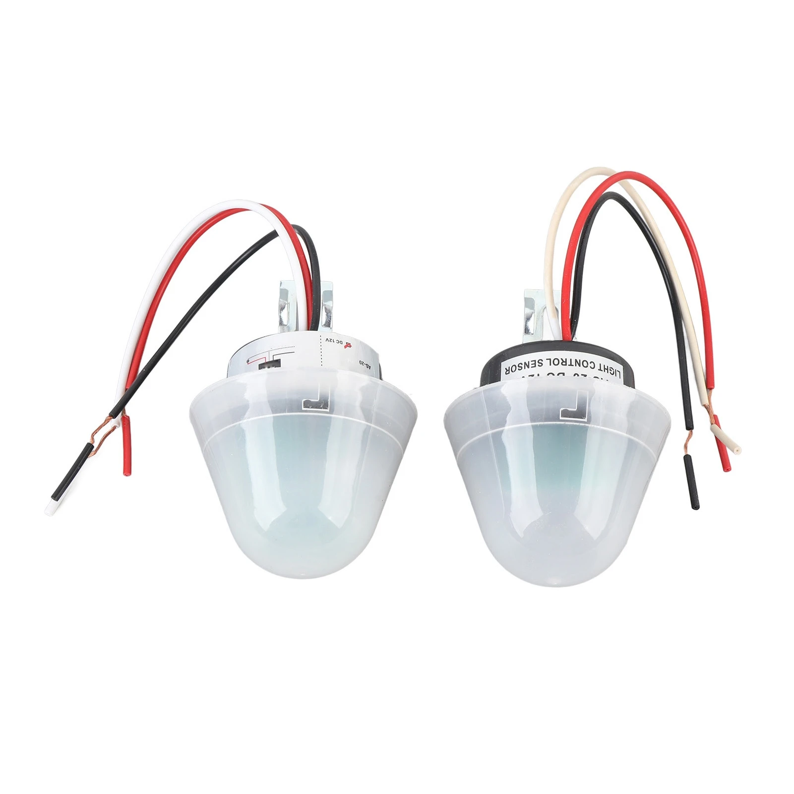 2 Pcs Photocell Light Control Switch 10A Rainproof Sensitive Auto On Off Light Switch for Outdoor Garden AC DC12V