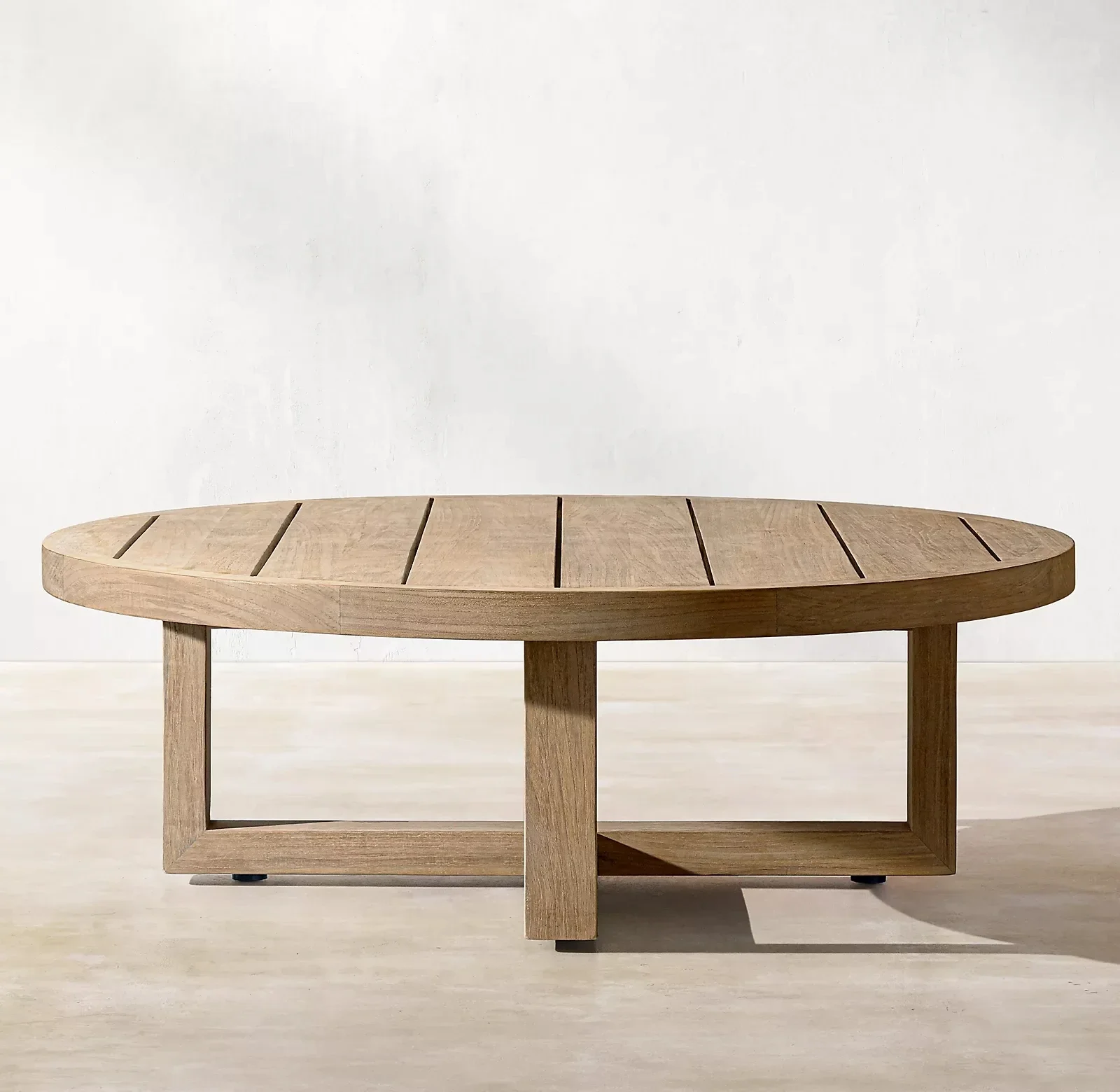 

Factory Hot Selling Outdoor Teak Round Coffee Table Hotel Terrace Solid Wood Table Villa Garden Patio Modern Furniture
