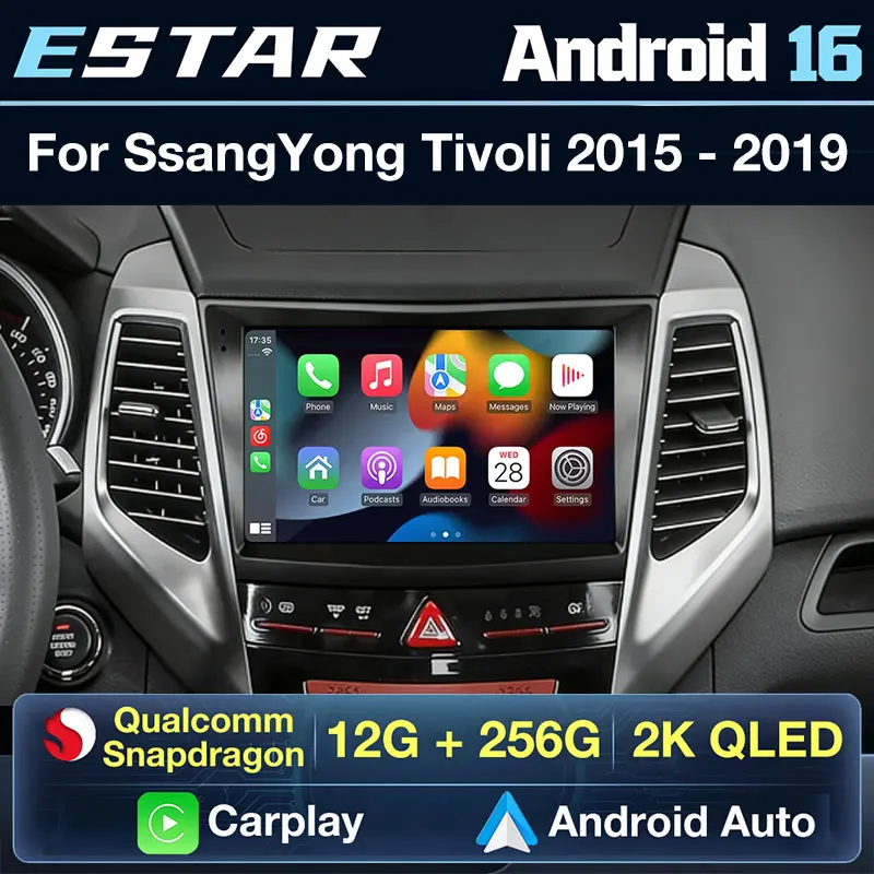 

Wireless Carplay Android 16 For SsangYong Tivoli 2015 - 2019 Car Radio WIFI 360 Camera Multimedia BT 4G LTE Stereo QLED RDS DSP